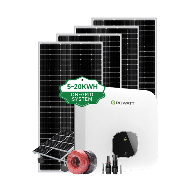 10kw Complete PV Kit On-grid Solar System Single Phase String Inverter With 430W-460w Trina Jinko Longi Solar Panels System