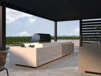 Cocina Exterior para Todo Clima, Estación de Cocina para las Cuatro Estaciones Diseñada para Uso Continuo a Través de Lluvia, Heladas, Ondas de Calor y Vientos Fuertes