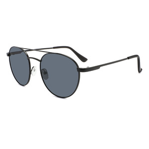 Lunettes de soleil rondes en métal unisexes, monture noire, protection UV400, verres en PC, pour les voyages, la conduite et la mode - Product Image 1