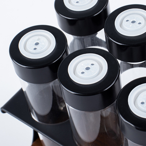 Ensemble de 8 tubes de stockage de grains de café en verre transparent de 20 g, avec valve, support métallique, hermétique - Product Image 5