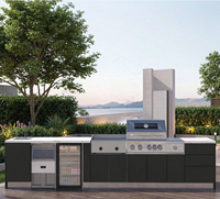 Cuisine extérieure complète en acier inoxydable Dorene 2026 avec barbecue et réfrigérateur intégrés
