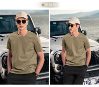 Kaos Pria Musim Panas O-Neck Lengan Pendek Kasual Katun Bernapas Menyerap Keringat Warna Solid Berat Kain 200 Gram Model Longgar