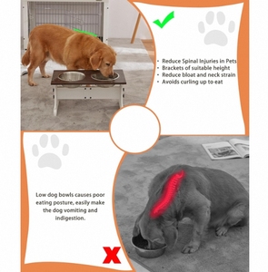 Eco-Friendly Classic Style Bamboo Raised Dog <strong>Bowls</strong> 2 <strong>Durable</strong> <strong>Pet</strong> Food Water <strong>Bowls</strong> Modern Indoor Cats - Product Image 6
