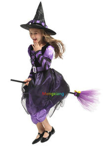 Bonitos disfraces de <span class=keywords><strong>bruja</strong></span> para niñas de Halloween con sombrero, traje de fiesta elegante, disfraz de Hada, murciélago de calabaza, conjunto de disfraz de princesa para niñas - Product Image 3