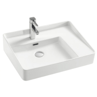 Encimera de baño de cerámica ovalada de buena calidad, lavabo de tocador, lavabo de gabinete de cara de mano moderno de gran tamaño para Hotel de lujo
