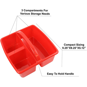 ESD Colorful Utility <strong>Tool</strong> Plastic School Supplies Desk <strong>Caddy</strong> With Handle - Product Image 4