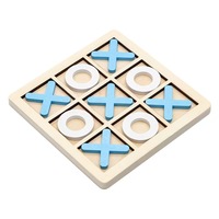 Planche en bois à neuf grilles Xo Tic-Tac-Toe Jouets éducatifs pour enfants Jeux de société Tic-Tac-Toe Bébé Montessori Jouets éducatifs