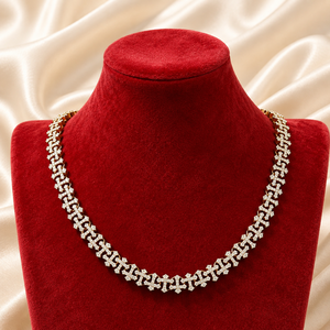 Collar de eslabones cubanos de plata de ley 925 con moissanita tallada helada, joyería de moda estilo hip hop y streetwear, chapado en oro, oro rosa y rodio - Product Image 3