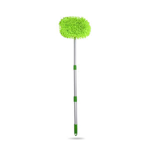 Balai de lavage de voiture télescopique en alliage d'aluminium avec tête de brosse en chenille douce pour le nettoyage des véhicules - Product Image 5