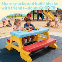 Ensemble table et chaises pliantes en PE pour enfants, écologique, pour intérieur et extérieur, mobilier pour enfants pour la maternelle, la maison de jeux et les attractions
