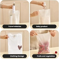 Sacs de rangement de voyage 25 pièces en HDPE imperméable avec fermeture éclair givrée pour chaussettes, vêtements, chaussures, articles de toilette, cosmétiques