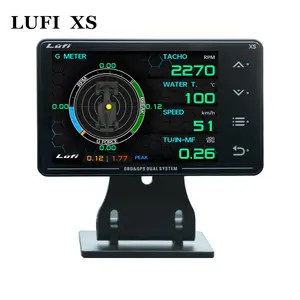 새로운 Lufi 게이지 XS OBD + GPS 자동차 수온 터보 오일 온도 G 값 자이로 스코프 다기능 미터 LCD 디스플레이