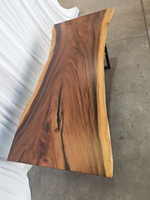 Plateau de table en bois massif de grande taille, forme naturelle, design unique, pour salle à manger et bureau