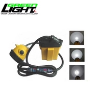 Lámpara Minera LED de 25000 lux, Lámpara de Minero KL12M, 10.4Ah Recargable, Lámpara de Casco para Mineros con Luz de Advertencia