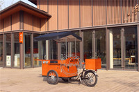 Bicicleta de Café Clásica de 3 Ruedas con Tanque de Agua, Caja de Dinero, Triciclo Eléctrico, Carrito de Comida Móvil en Venta
