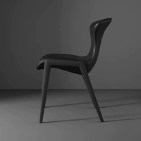 Chaise de salle à manger sculpturale moderne |   Selle en cuir PU de style Hourglass avec pieds en acier carbone |   Ergonomique Durable Artistique