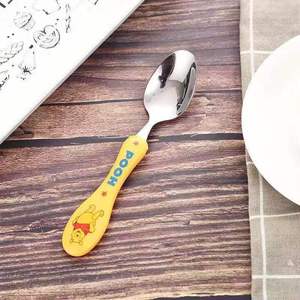 Cuchara de acero inoxidable con dibujos animados, tipo cónico pequeño para niños, cucharas de entrenamiento para alimentación de bebés, necesidades diarias para el hogar - Product Image 3