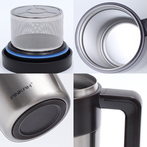 <span class=keywords><strong>Mug</strong></span> isotherme PINKAH moderne 520 ml en acier inoxydable à double paroi, écologique, avec infuseur et poignée, idéal pour le bureau - Product Image 4