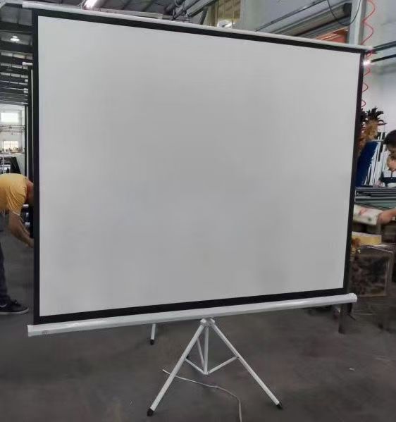120 Inch Tripod Stand Projector Screen with Wall-Mounted Design Portable Outdoor Use 16:9 for Home Theater School Meeting Room