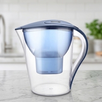 Carafe filtrante à eau en plastique sans BPA, conforme RoHS, sans danger pour les aliments, avec filtre à charbon actif, grande capacité, pour la maison