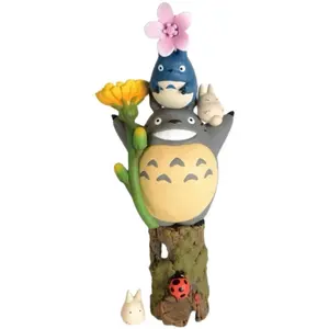 Les adeptes de Totoro et l'herbe papillon coccinelle lapin Stand Ver. Anime Action Figure Toys 5CM Couche sur couche