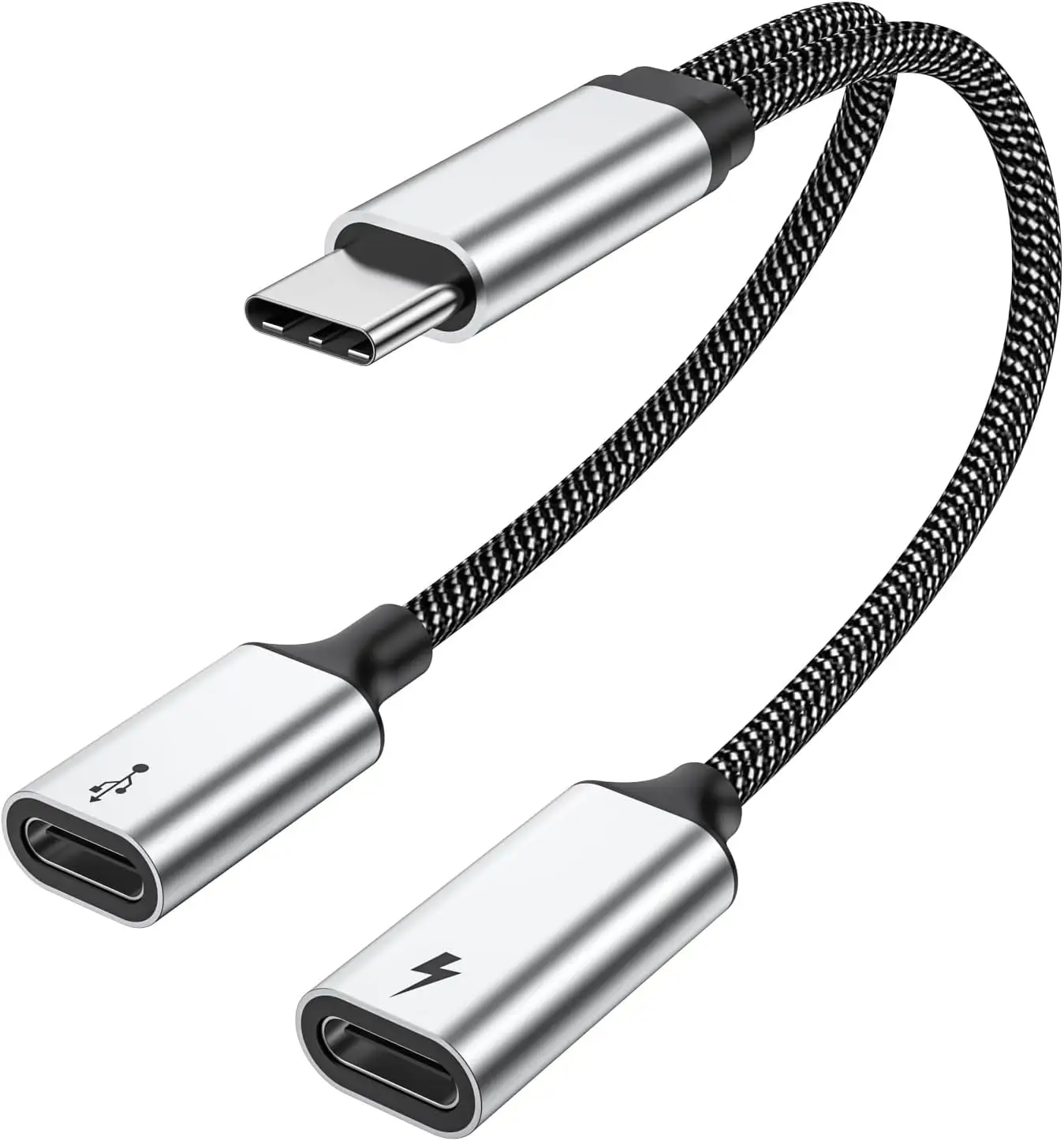 USB C на USB C сплиттер Y кабель адаптер 2 в 1 USB C сплиттер 60 Вт PD зарядка и передача данных