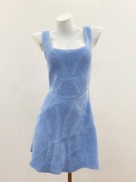 Robe en tricot pour femme OUDINA, nouvelle arrivée été, décontractée, sans manches, col en U, mini, crochet