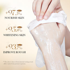 Bioaqua มาส์กมือขัดผิวเพื่อผิวขาวจากข้าวธรรมชาติมาส์กมือลอกผิวต่อต้านการแตก - Product Image 3