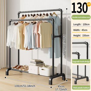 Porte-vêtements sur pied en métal Cedar Space, nouveau design, avec base en PP, intérieur/extérieur, antirouille, <span class=keywords><strong>double</strong></span> tringle, séchoir à linge - Product Image 5