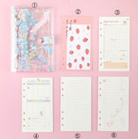 Classeur à anneaux transparent A6 en PVC, style coréen mignon et kawaii, pour agenda, journal, planificateur, classeur à feuilles mobiles, organiseur scolaire