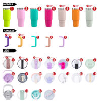 Gobelet isotherme réutilisable en acier inoxydable de 20oz, 30oz, 40oz avec poignée et paille rabattable, compatible avec les porte-gobelets, anti-fuite