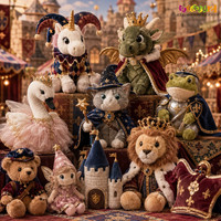 Ensemble de peluches médiévales fantastiques personnalisées, jouets en peluche Dragon, Cygne, Lion, Fée pour boutique de cadeaux de château et décoration de restaurant à thème médiéval
