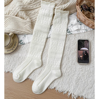 Chaussettes mi-mollet, chaussettes en laine pour femmes automne et hiver, chaussettes longues jusqu'aux cuisses avec bottes, chaussettes épaisses et chaudes, chaussettes en polaire, chaussettes pour bottes