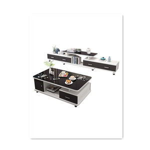 Simple Design Wooden Home Hotel Furniture Set Show <strong>Case</strong> <strong>TV</strong> <strong>Stand</strong> Melamine Laminated Coffee Table - Product Image 4