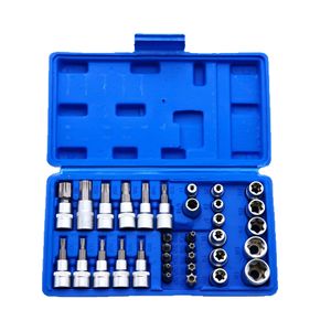 34 Piece 3/8 In Torx Hex Socket Set Chromium Mo Steel Diy Repair Tool Kit - Product Image 5