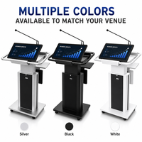 Pupitre intelligent VISLAT en aluminium et acier avec écran LCD 22 pouces, roulettes et solution tactile Android pour affichages interactifs