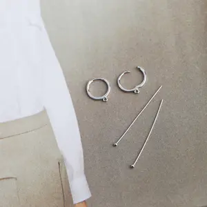 Silver Hook Earring WHOLESALE BULK PRICE 925 Sterling Silver Drop Earring Hook For Baroque Pearl 18k White Gold Plating DIY Accessories Silver