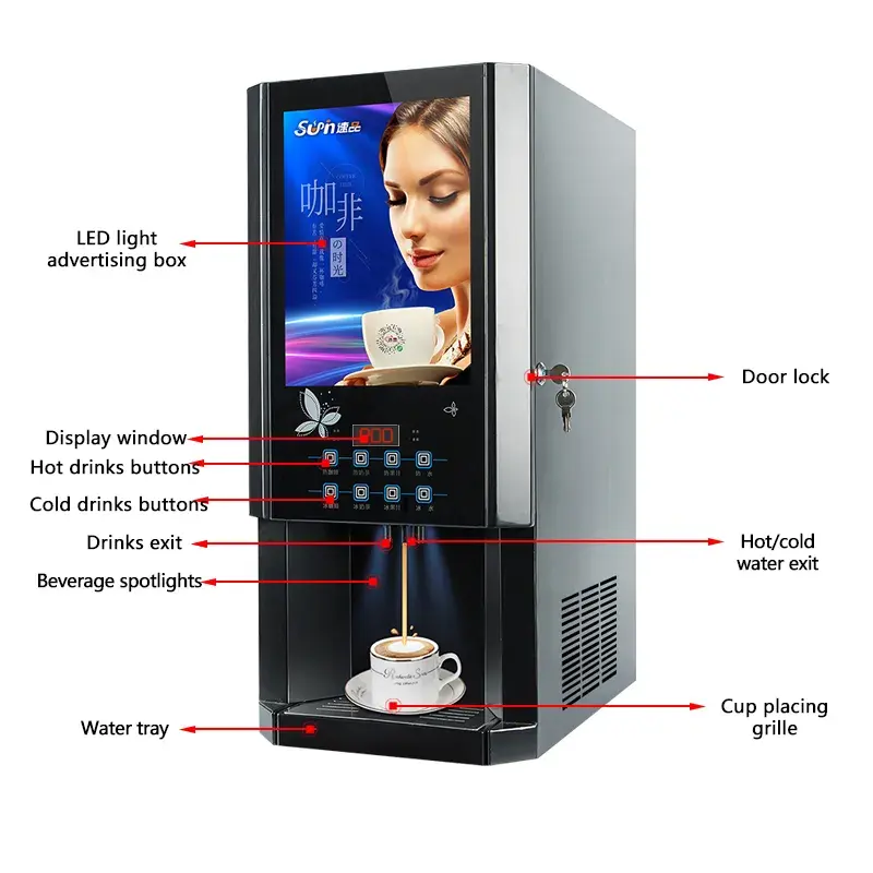 Свежесваренный умный мгновенный автоматический автомат по продаже чая кофе