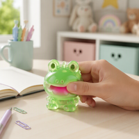 Jouet Squishy Grenouille Verte Mignonne à Remontée Lente, Anti-Stress, Doux pour la Main