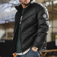 Doudoune pour homme Maden, doudoune décontractée en duvet de canard, col montant mat, courte, matelassée, coutures thermosoudées, manteau d'hiver chaud
