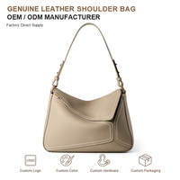 Sac à main géométrique vintage en cuir véritable pour femme, sac à bandoulière léger classique pour filles, idéal pour l'école et le bureau, fournisseur ODM