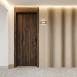 Portes intérieures contemporaines minimalistes en PVC, étanches et décoratives, pour l'aménagement d'appartements modernes et de chambres d'hôtel - Product Image 4