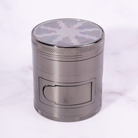 Broyeur à cigarettes en alliage de zinc de luxe léger, diamètre 50 mm 60 mm, broyeur à tabac manuel à quatre couches avec ouverture