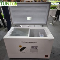 Congélateur solaire à entraînement direct durable 68L 88L 108L 168L 208L avec panneau numérique, pas besoin d'onduleur, efficace pour une utilisation hors réseau