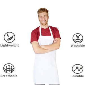 Delantal de Cocina Unisex con Logotipo Personalizado <span class=keywords><strong>para</strong></span> Barbería, Personal de Limpieza, Hotel, Salón de Belleza, Color Liso, Poliéster, Sin Costuras - Product Image 3