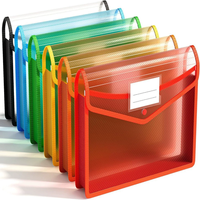 Porte-documents extensible en plastique transparent multi-couleurs A4 B5 FC imperméable avec bouton
