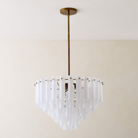 Ventes chaudes, lustre de plafond en cristal de verre style Murano blanc moderne pour hôtel, maison, salle à manger
