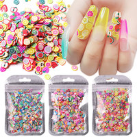 Gemengde zachte polymeerklei schijfjes 3D nagelkunst polymeerklei decoratie fruit bloem nagelkunst decoraties beauty patches