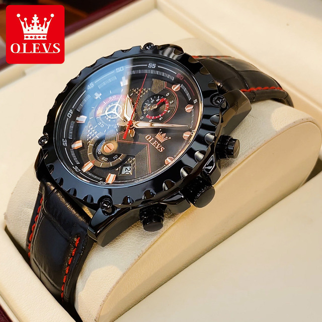 Olevs 2873 New Luxury Sports Quartz Watch Men Waterproof 3 Time Analog Clock Man Casual Wristwatches
