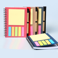 Couverture en plastique transparent PP Notes autocollantes blocs-notes en spirale avec stylo blocs-notes auto-adhésifs papeterie